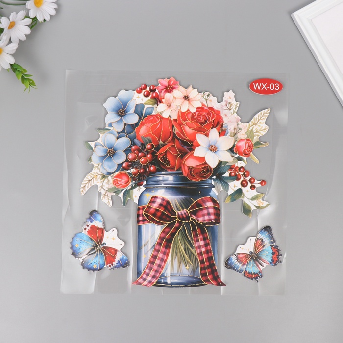 Наклейка интерьерная «Летний букет», пластик, 40×31 см