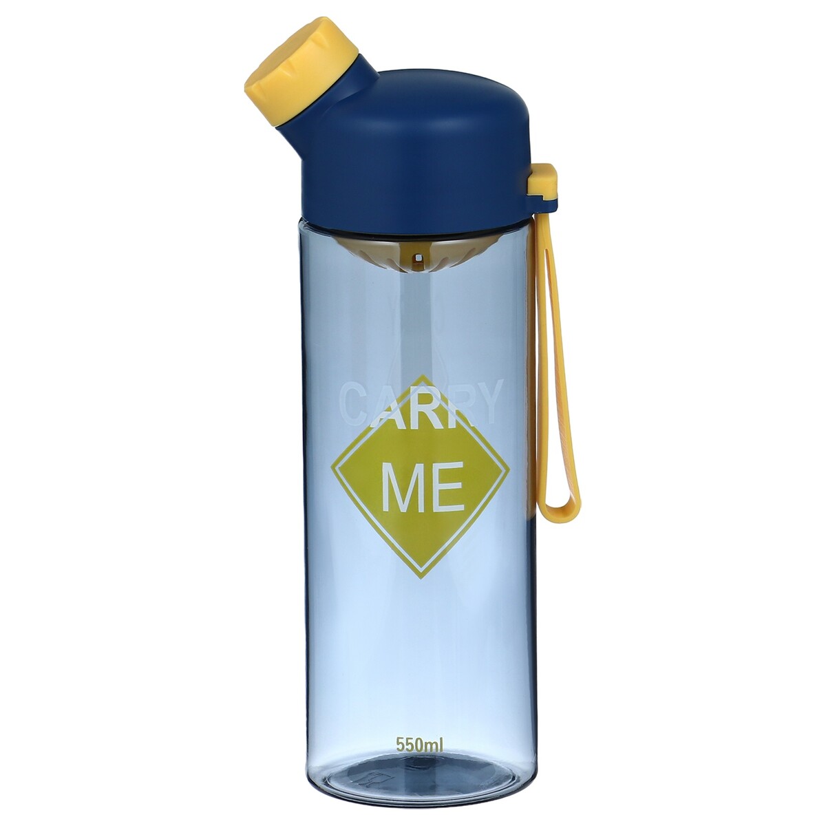 Бутылка для воды, 550 мл, 22.5×6.7 см, с ситом, синяя
